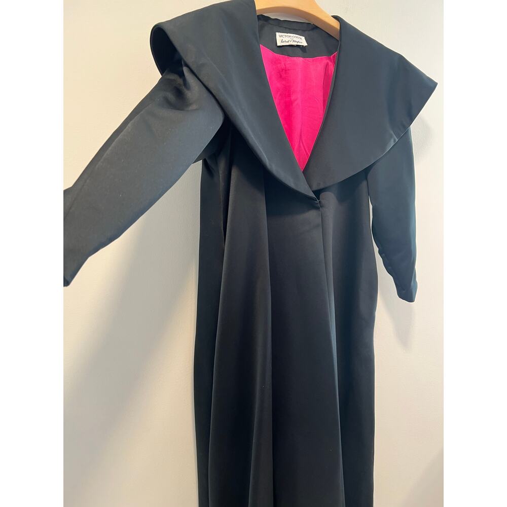 Victor Costa Fuchsia Strapless Evening Gown with Black Coat - Picture 11 of 16